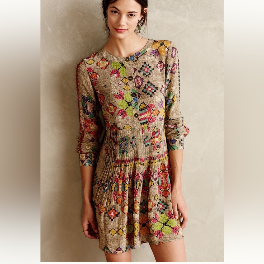 Hemant and Nandita Silk 
Pintuck Prima Dress Sz 0